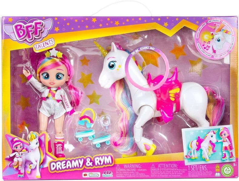 Игровой набор Cry Babies BFF Talents кукла и единорог Dreamy & Rym 87798 ККБ0021 фото