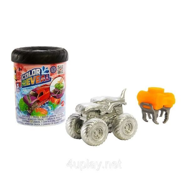 Машинка Хот Вилс Монстр Трак 1:64 Меняющая Цвет Hot Wheels Color Reveal Truck HJF39 ХВ0011 фото