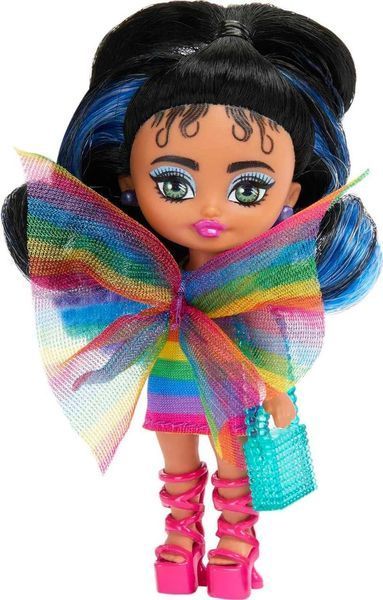 Кукла Barbie Extra Mini Minis Rainbow Dress Барби Экстра Мини Миниc Радуга HPJ09 КБ0132 фото