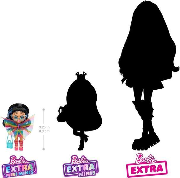 Кукла Barbie Extra Mini Minis Rainbow Dress Барби Экстра Мини Миниc Радуга HPJ09 КБ0132 фото