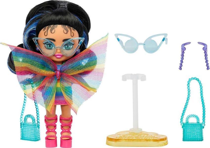 Кукла Barbie Extra Mini Minis Rainbow Dress Барби Экстра Мини Миниc Радуга HPJ09 КБ0132 фото