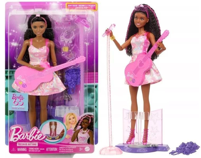 УЦЕНКА (Примятая коробка) Кукла Барби поп-звезда Barbie Pop Star Set with Brunette Singer Doll HRG43 КБ0060у фото