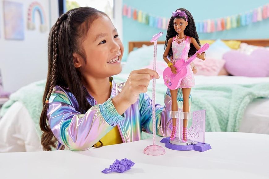 УЦЕНКА (Примятая коробка) Кукла Барби поп-звезда Barbie Pop Star Set with Brunette Singer Doll HRG43 КБ0060у фото