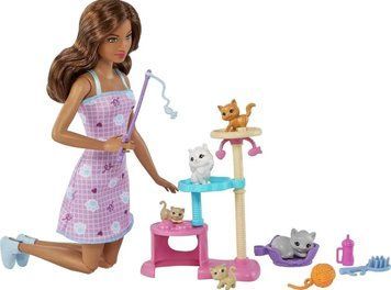 Лялька Барбі з кошенятами Barbie Kitty Condo Doll and Pets Playset HHB70 КБ0152 фото