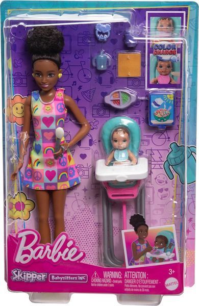 Игровой набор с куклой Скиппер Няня Barbie Skipper Doll & Playset with Accessories Babysitting Set HTK34 КБ0004 фото