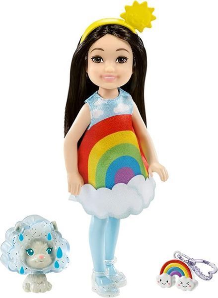 Лялька Барбі Челсі в костюмі Веселки Barbie Club Chelsea Dress-Up Doll in Rainbow Costume GRP70 КБ0084 фото