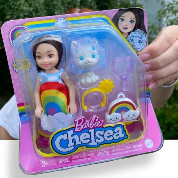 Лялька Барбі Челсі в костюмі Веселки Barbie Club Chelsea Dress-Up Doll in Rainbow Costume GRP70 КБ0084 фото