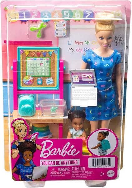 Кукла Барби Учительница блондинка с куклой-малышом Barbie Teacher Blonde Toddler (HCN19) КБ0182 фото