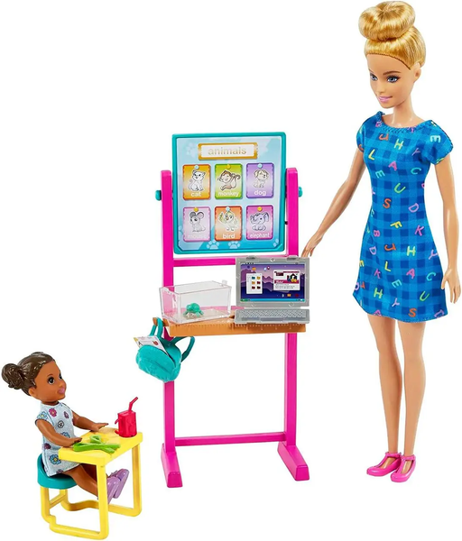 Кукла Барби Учительница блондинка с куклой-малышом Barbie Teacher Blonde Toddler (HCN19) КБ0182 фото