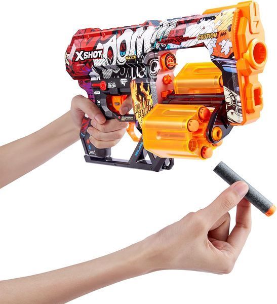 Скорострельный бластер X-SHOT Skins Dread, Boom, Foam Dart Blaster 24 Darts 36552A ХС0004 фото