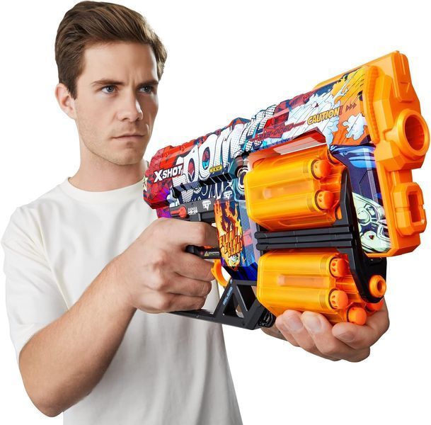 Скорострельный бластер X-SHOT Skins Dread, Boom, Foam Dart Blaster 24 Darts 36552A ХС0004 фото