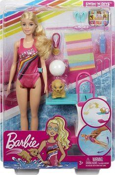 Лялька Барбі Чемпіон із плавання Barbie Dreamhouse Adventures Swim 'n Dive Doll GHK23 КБ0092 фото
