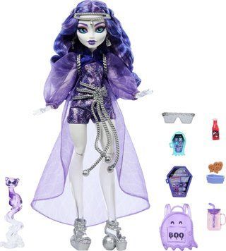 Лялька Монстер Хай Спектра Вандергейст з вихованцем Monster High Spectra Vondergeist with Pet HXH77 КМ0050 фото