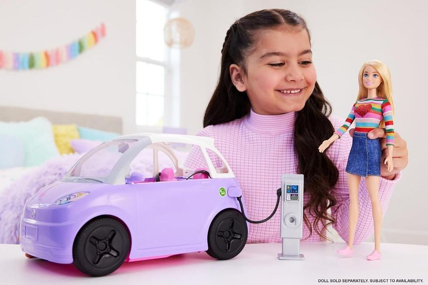 Электромобиль Барби с зарядной станцией Barbie Electric Vehicle with Charging Station HJV36 КБ0047 фото